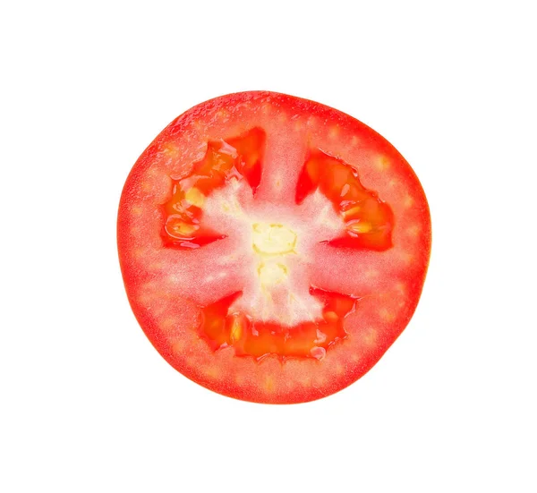 Tomatenscheibe Isoliert Auf Weißem Hintergrund — Stockfoto