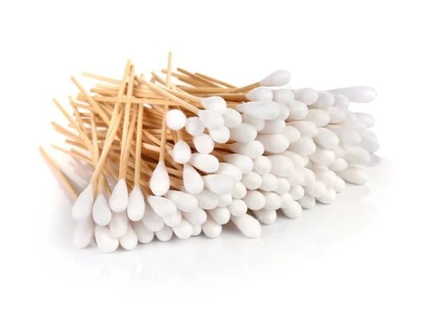 Cotton Wool Sticks Isolated White — Stock Photo, Image