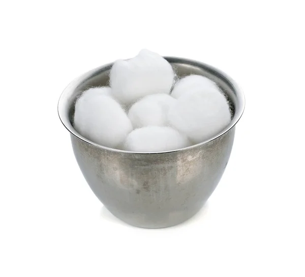 Cotton Wool Container White Background — Zdjęcie stockowe