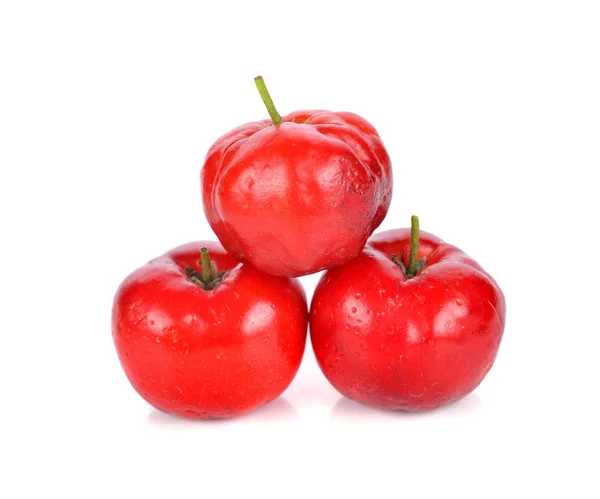 Buah Acerola Diisolasi Pada Warna Putih — Stok Foto