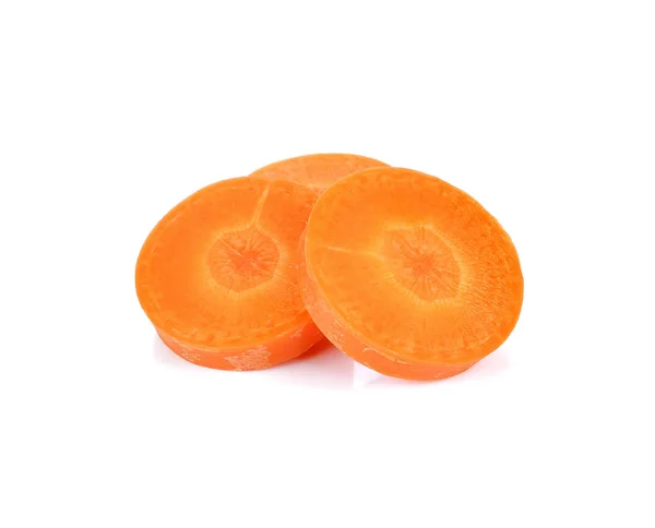 Frische Karottenscheibe Auf Weißem Hintergrund — Stockfoto