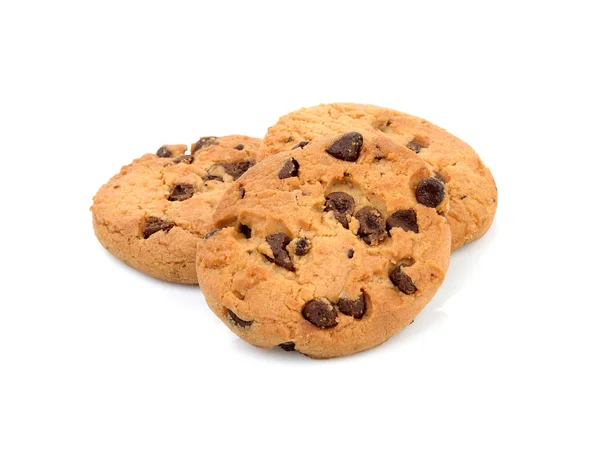 Chocolate Chip Cookies Isoliert Auf Weißem Hintergrund — Stockfoto