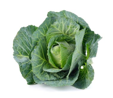 Beyaz arkaplanda yeşil lahana