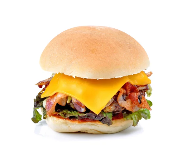 Hamburger Izolowany Białym Tle — Zdjęcie stockowe
