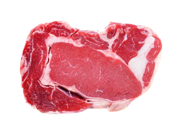 Carne Fresca Res Cruda Aislada Blanco — Foto de Stock