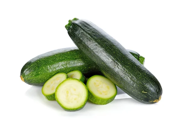 Grüne Zucchini Gemüse Isoliert Auf Weiß — Stockfoto