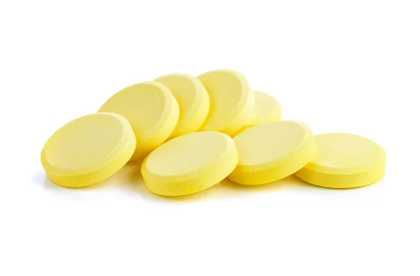 Píldoras Vitamina Sobre Fondo Blanco — Foto de Stock