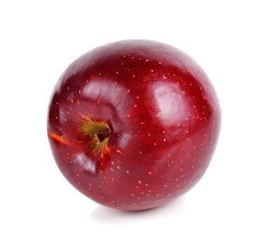 Beyaz arkaplanda kırmızı elma