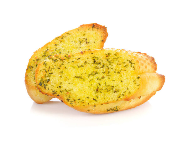 garlic bread isolated on white background