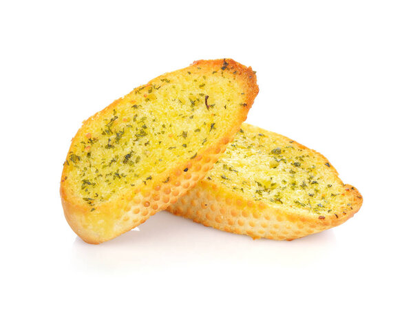 garlic bread against white background