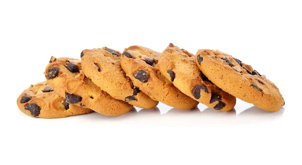 Cookie Aux Pépites Chocolat Sur Blanc — Photo