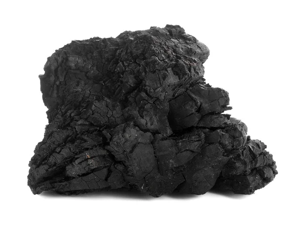 Древесный Уголь Изолированный Белом — стоковое фото