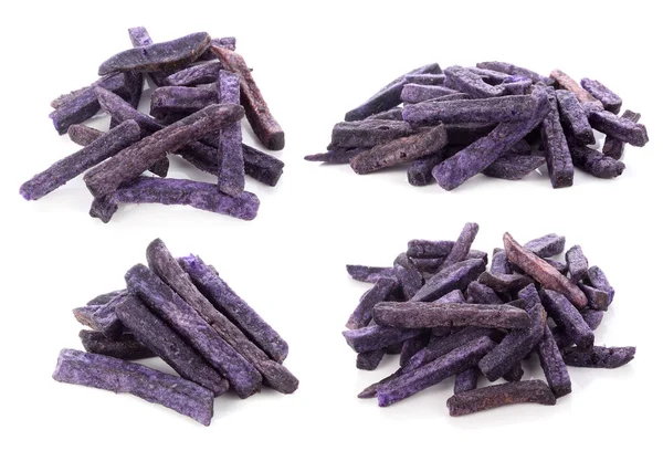 Фиолетовый Картофель Закуски Изолировать Белом Фоне — стоковое фото