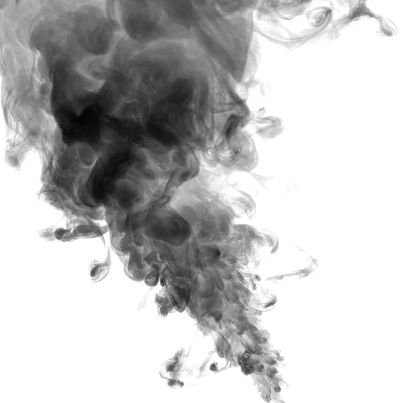 Μαύρος Καπνός Λευκό Φόντο — Φωτογραφία Αρχείου