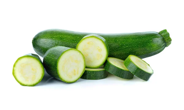 Grüne Zucchini Gemüse Isoliert Auf Weiß — Stockfoto