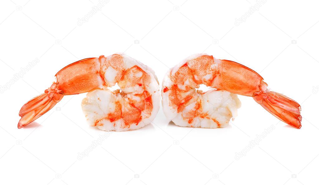Shrimps. Prawns isolated on a white background. Seafood