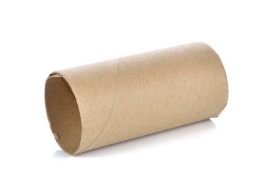 Beyaz arka plan üzerinde boş tuvalet rulo