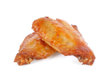 Beyaz arka planda kızarmış tavuk