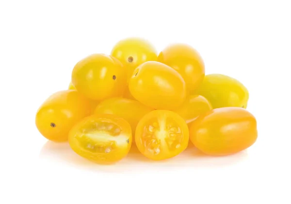 Tomates Cereja Amarelos Isolados Branco — Fotografia de Stock