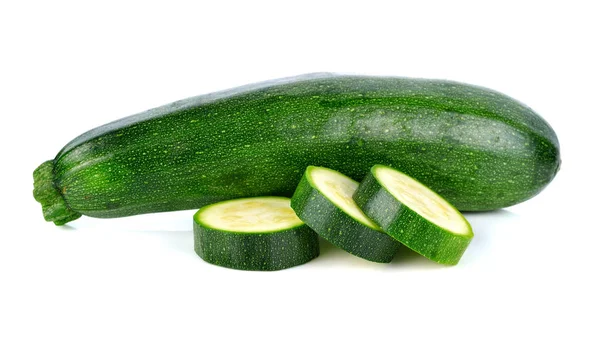 Zucchine Isolate Fondo Bianco — Foto Stock