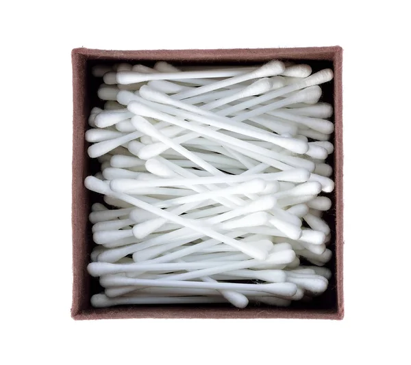 Tamponi Cotone Sfondo Bianco — Foto Stock
