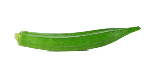 Frische Grüne Okra Isoliert Auf Weißem Hintergrund — Stockfoto