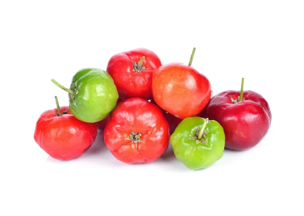 Acerola Gyümölcsöt Elszigetelt Fehér — Stock Fotó