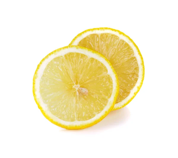 Slice Fresh Lemon Isolated White Background — Stock Photo, Image