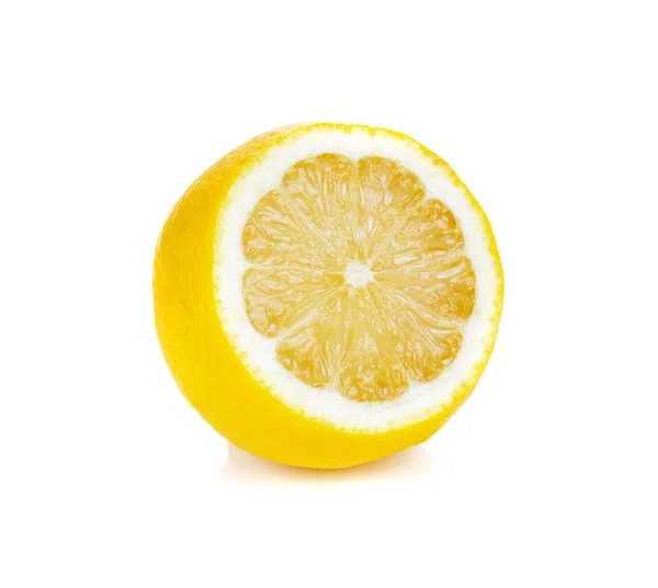 Шматочок Свіжого Лимона Ізольовані Білому Тлі — стокове фото
