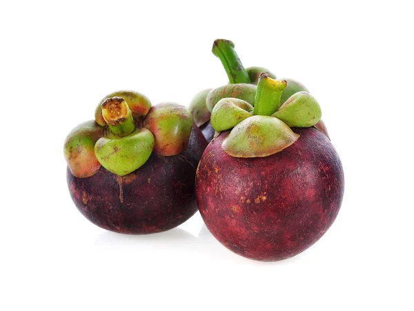 Mangosteen Terisolasi Pada Latar Belakang Putih — Stok Foto