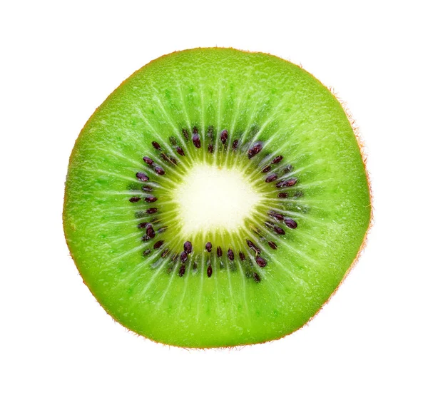 Rebanada Kiwi Aislado Sobre Fondo Blanco Vista Superior —  Fotos de Stock