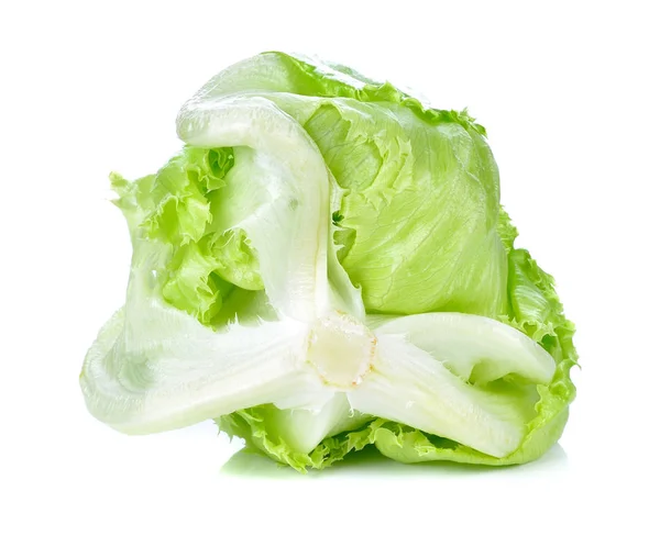新鲜的绿色生菜 在白色背景上分离 — 图库照片