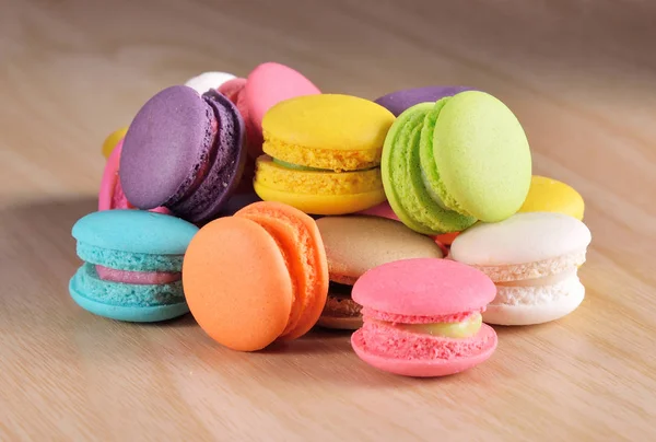 Macarons Macarons Frais Colorés Français — Photo