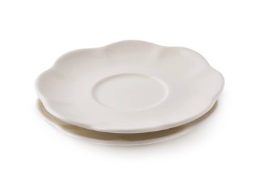 beyaz bir arka plan beyaz tabakların