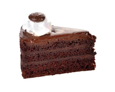 tatlı çikolatam pasta üzerinde beyaz izole