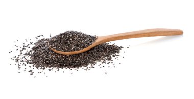 chia tohumları beyaz arkaplanda izole.