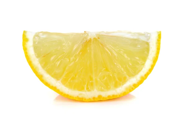 Fatia Limão Isolada Branco — Fotografia de Stock