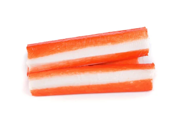 Surimi Krab Stok Geïsoleerd Witte Achtergrond — Stockfoto