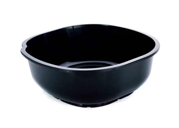 Tazón Comida Plástico Microondulable Negro —  Fotos de Stock