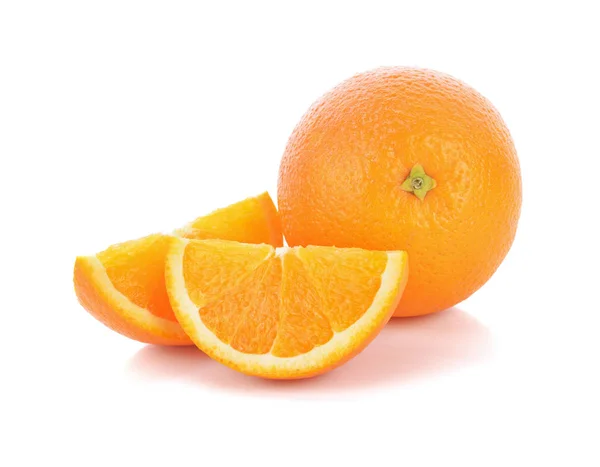 Orange Frukt Skiva Isolerad Vit Bakgrund — Stockfoto