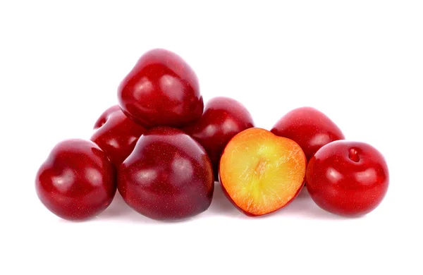 Plum Diisolasi Latar Belakang Putih — Stok Foto