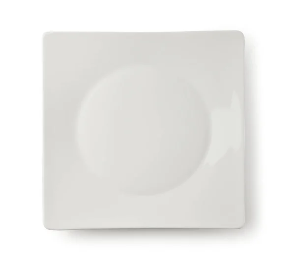 孤立在白色的空陶瓷板 — 图库照片