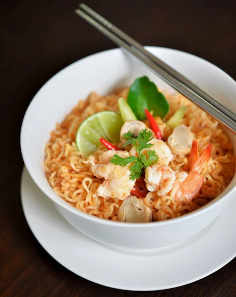 Tom Yum Kung Noodles Thai Food — Stock Photo, Image