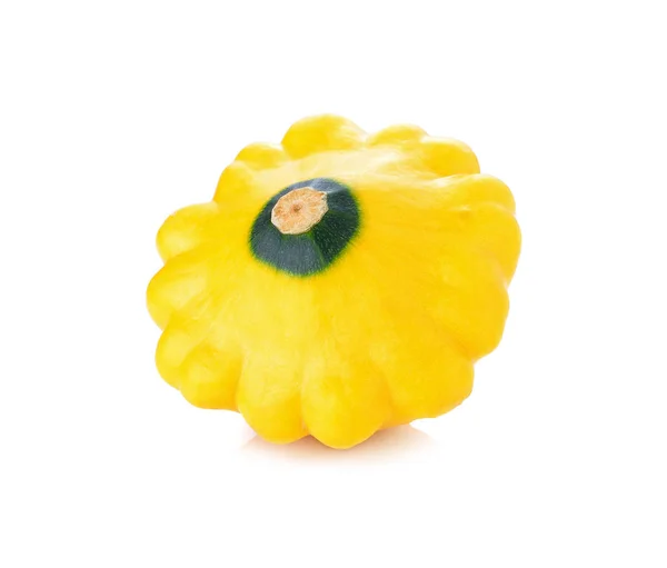 Patty Pan Calabaza Amarillo Sobre Fondo Blanco — Foto de Stock