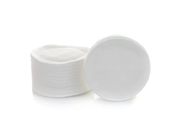 Tampone Cosmetico Cotone Isolato Bianco — Foto Stock