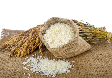 beyaz pirinç (Tay Jasmine pirinç) ve unmilled pirinç