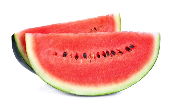 Scheiben Wassermelone Isoliert Auf Weißem Hintergrund — Stockfoto