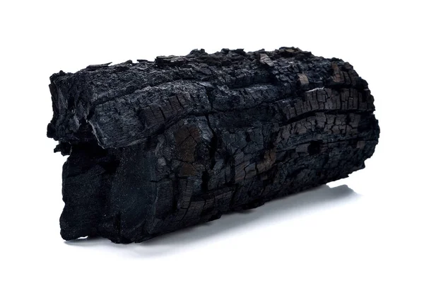 Натуральный Древесный Уголь Традиционный Древесный Уголь Древесный Уголь Белом Фоне — стоковое фото