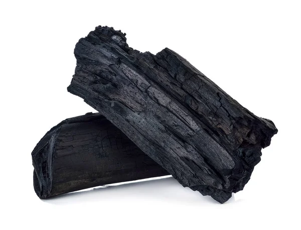 Натуральный Древесный Уголь Традиционный Древесный Уголь Древесный Уголь Белом Фоне — стоковое фото