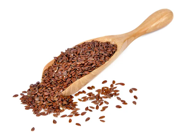 Brown Flax Seeds Isolated White Background — Stock Photo, Image